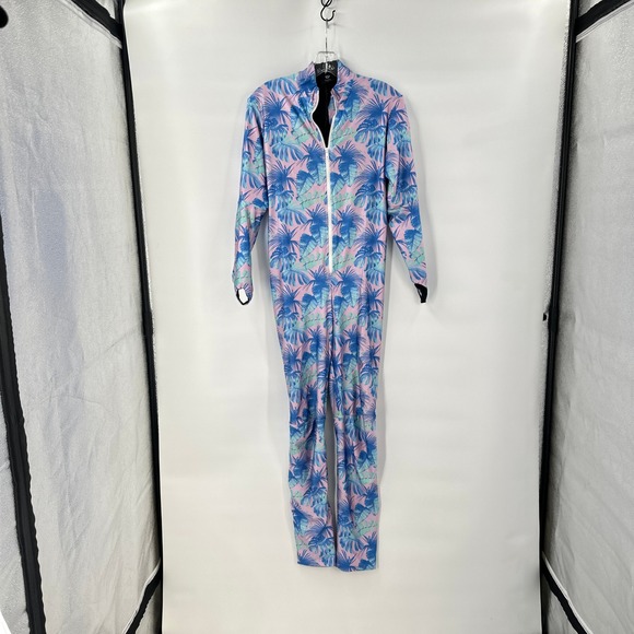 Racysuits Palm Print One Piece Racing Ski Suit Womens Large Festival Snow Sports